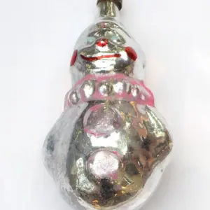 Vintage Glass Christmas Ornament Snowman