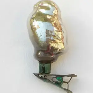 Vintage Silver Glass Ukrainian Christmas Tree Ornament Chicken