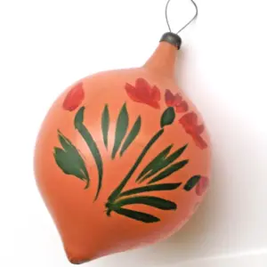 Antique Vintage Glass Christmas Ornament Old Flowers