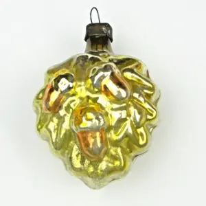 Vintage Glass Christmas Ornament Old Acorn