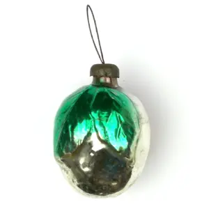 Vintage Glass Christmas Ornament Toy Old Plum