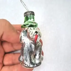Vintage Glass Ukrainian Christmas Tree Ornament Dog