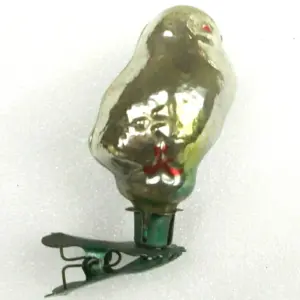Antique Ukrainian Glass Chick Christmas Ornament