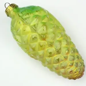 HUGE Vintage Glass Russian Christmas Ornament Pinecone