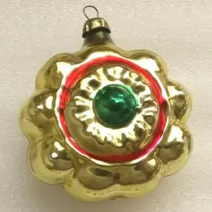 Vintage Silver Glass USSR Christmas Ornament Flower
