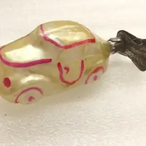 Vintage Glass USSR Christmas Tree Ornament Auto