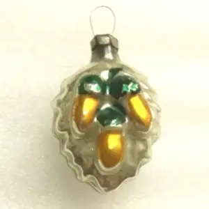 Vintage Glass USSR Christmas Tree Ornament Acorns