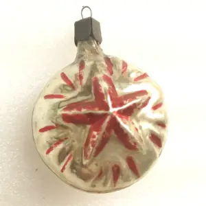 Antique Vintage Glass USSR Christmas Ornament Old Star