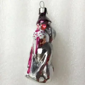 Vintage USSR Glass Christmas Ornament Hunter Dog