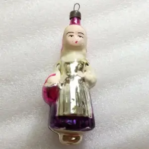 Vintage USSR Glass Christmas Ornament Red Hood