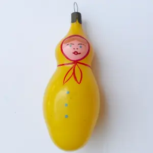 Antique Vintage USSR Glass Christmas Ornament Old Doll