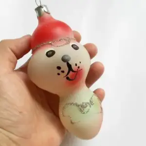 BIG Vintage USSR Glass Christmas Tree Ornament Dog