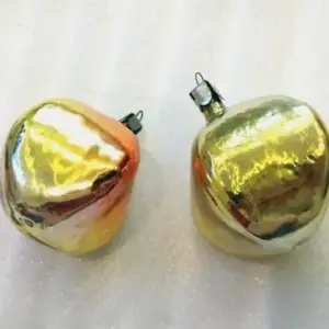 Set of 2 Vintage Glass USSR Christmas Old Ornaments