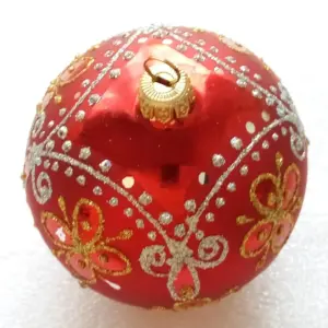 Modern Glass Ukrainian Christmas Ornament Ball