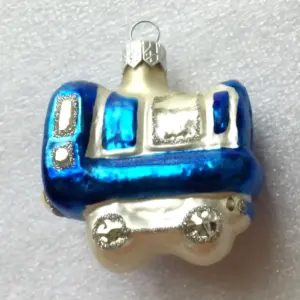 Modern Glass Ukrainian Christmas Ornament Locomotive