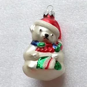 Modern Glass Ukrainian Christmas Ornament Bear Cub