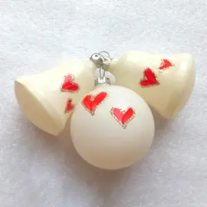 Set of 3 Modern Glass Ukrainian Christmas Ornaments