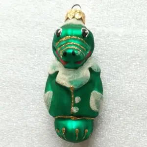 Modern Glass Ukrainian Christmas Ornament Crocodile