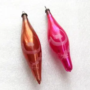 Set of 2 Vintage Glass Christmas Ornament Tree USSR Icicle
