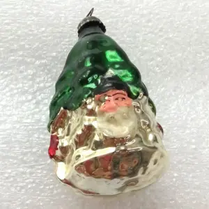 Vintage Glass Christmas Ornament Tree Santa Forest