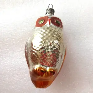 Vintage Glass Christmas Ornament Owl