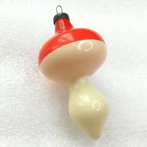 Vintage Glass Christmas Ornament Mushroom
