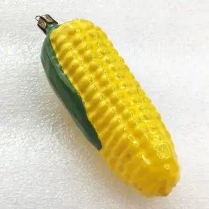 Vintage Painted Glass Christmas Ornament Corn
