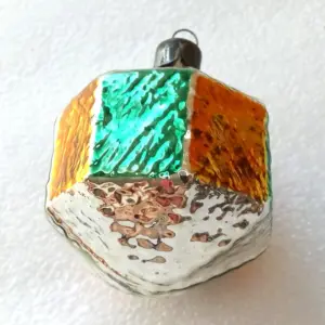 Vintage Glass Christmas Ornament Toy Carousel