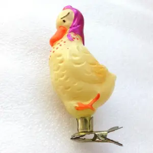 Vintage Glass Christmas Ornament Toy Old Duck