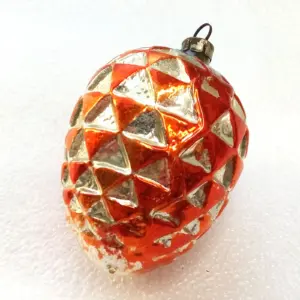 Vintage GDR Glass Christmas Ornaments Cone