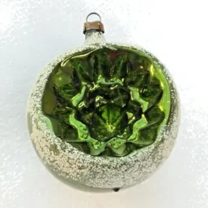 Vintage GDR Glass Christmas Ornaments Lantern
