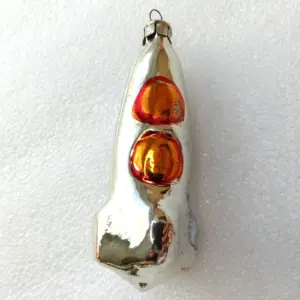 Old Antique Vintage Glass Christmas Ornament Rocket