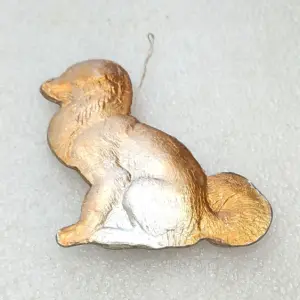 Vintage USSR Cardboard "Dresden" Christmas Tree Ornament Dog