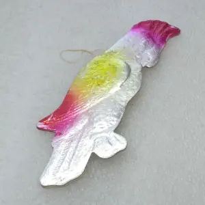 Vintage USSR Cardboard Dresden Christmas Tree Ornament Parrot