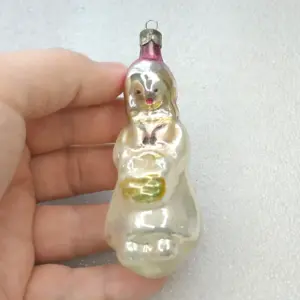 Antique Vintage USSR Glass Christmas Ornament Red Hood