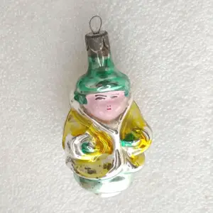 Old Antique Vintage Russian Glass Christmas Ornament Woman