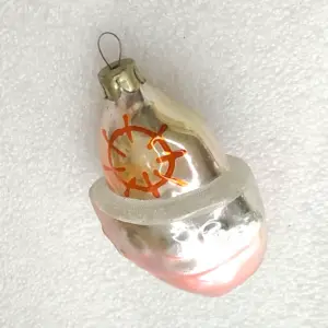 Antique Vintage Russian Glass Christmas Ornament Sailboat