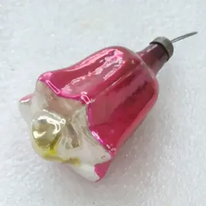 Antique Vintage Glass Christmas USSR Ornament Flower