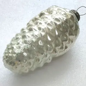 Huge Antique Vintage Glass Christmas USSR Tree Ornament Pinecone
