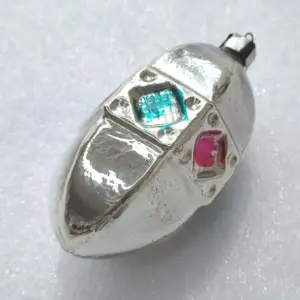 Antique Vintage Glass Russian Christmas Ornament Old