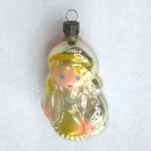 Antique Vintage Glass Russian Christmas Ornament Red Hood