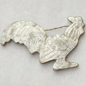Antique Vintage Cardboard Dresden Christmas Tree Ornament Rooster