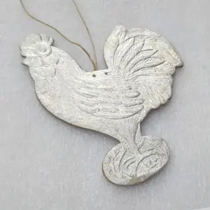 Antique Vintage Cardboard Dresden Christmas Tree Ornament Rooster