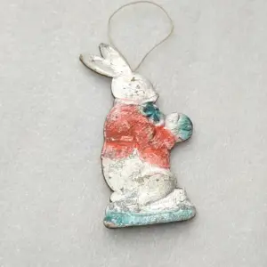 Antique Vintage Cardboard Dresden Christmas USSR Ornament Hare
