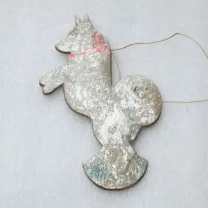 Antique Vintage Uss R Cardboard Dresden Christmas Ornament Dog