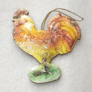 Antique Vintage Uss R Cardboard Dresden Christmas Ornament Rooster
