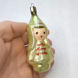 Antique Vintage Glass Russian Christmas Ornament Red Army Boy