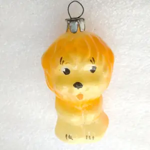 Antique Vintage USSR Glass Christmas Tree Ornament Toy Lion