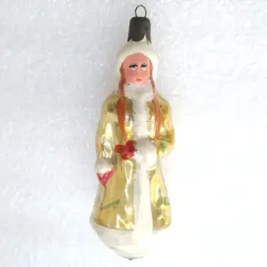 Antique Vintage USSR Glass Christmas Tree Ornament Snowmaiden