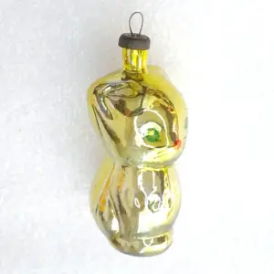 Antique Vintage USSR Glass Christmas Tree Ornament Toy Kitten
